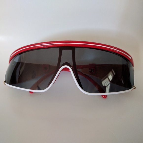 NWOT True Vintage Funky Wrap Sunglasses w/side leather multi-color frame main image 4